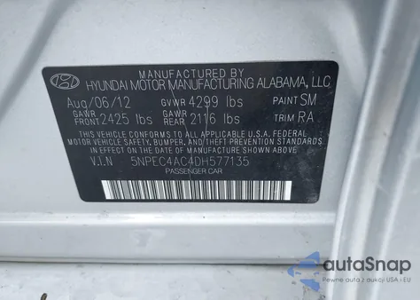 2013 Hyundai Sonata Limited from USA, damaged, VIN 5NPEC4AC4DH577135